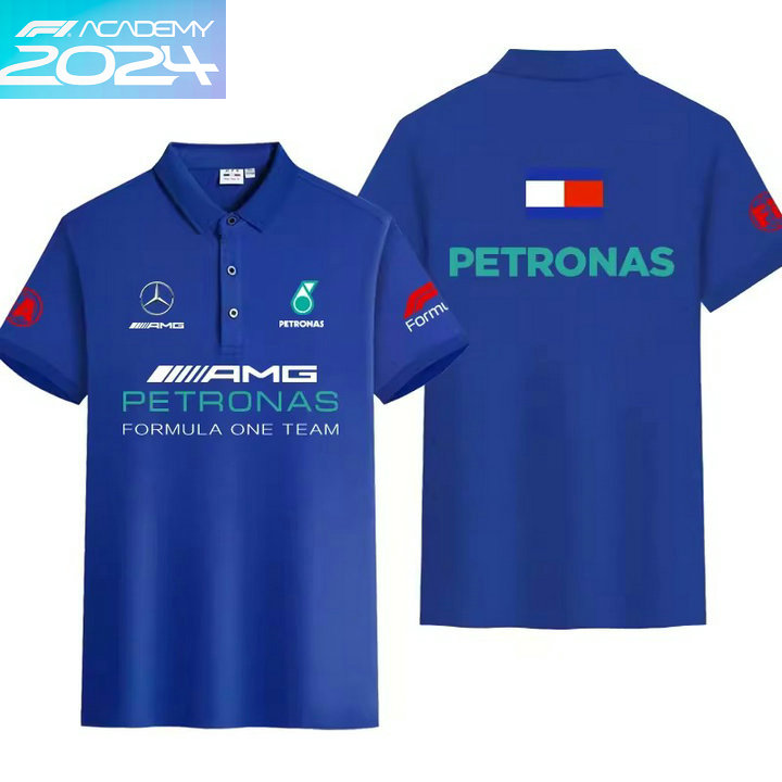 2024 Polo Mercedes Petronas Tommy Manche Courte Coton Couleur Unie